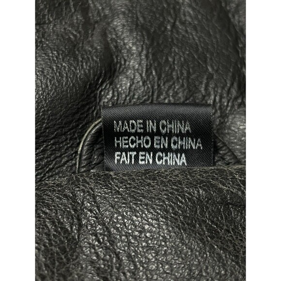 Phase 2 Long Leather Double Breast Trench Coat Men’s Large Black Zip Liner Goth - Picture 9 of 16